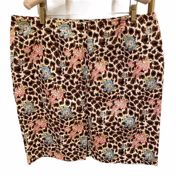 DONATED Nicole Miller Floral Animal Print Cheetah Skirt - Picture 4 of 4